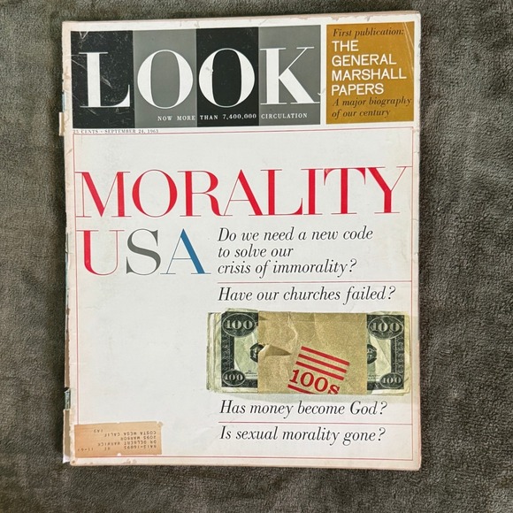 LOOK Magazine Other - Vintage LOOK Magazine September 24 1963 Morality USA General Marshall Papers